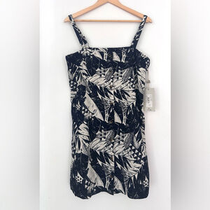 Rip Curl Women's Dress Short Length Cotton Blue White Black Patterned Dress